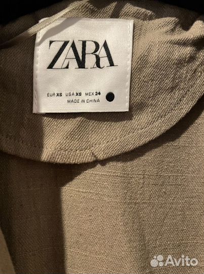 Плащ тренч Zara лён