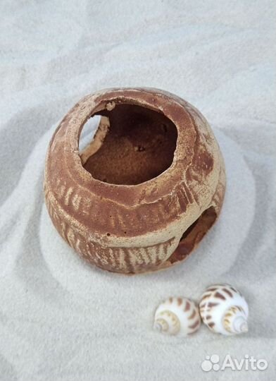 Декор для аквариума из глины. Бочка