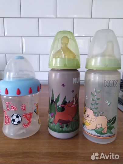 Бутылочки для кормления chicco, nuk новые и бу
