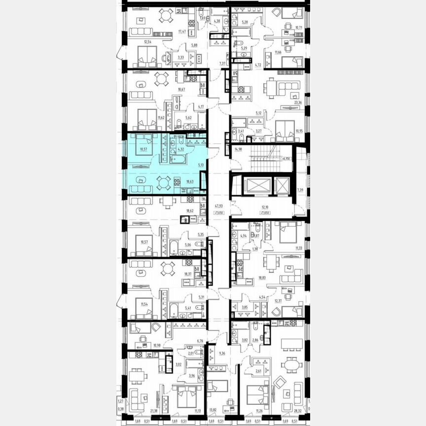 1-к. квартира, 38,6 м², 3/8 эт.