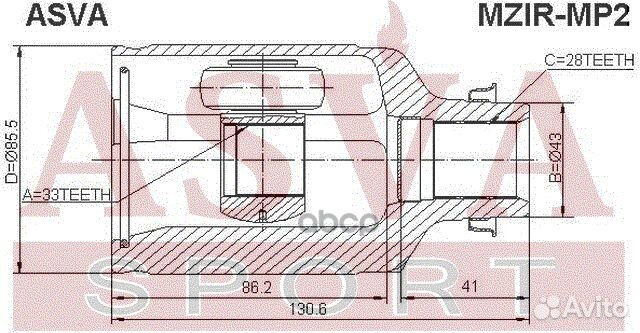 ШРУС внутренний правый 33x43x28 12 mzirmp2