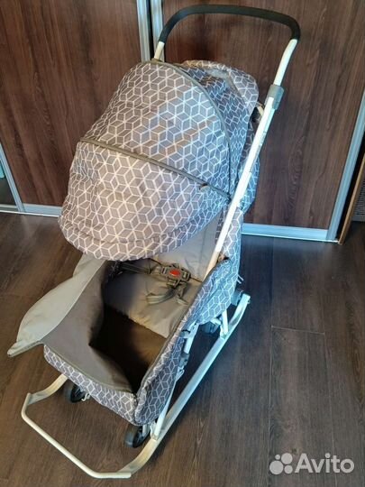 Санки коляска с колесами