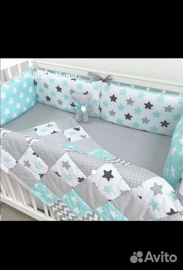 Бортики на заказ в детскую кроватку новые