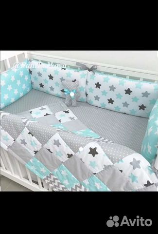 Бортики на заказ в детскую кроватку новые