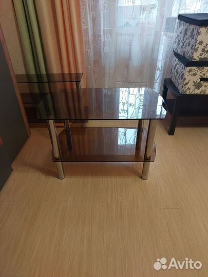 Стеклянная тумба под тв и сервировочный столик