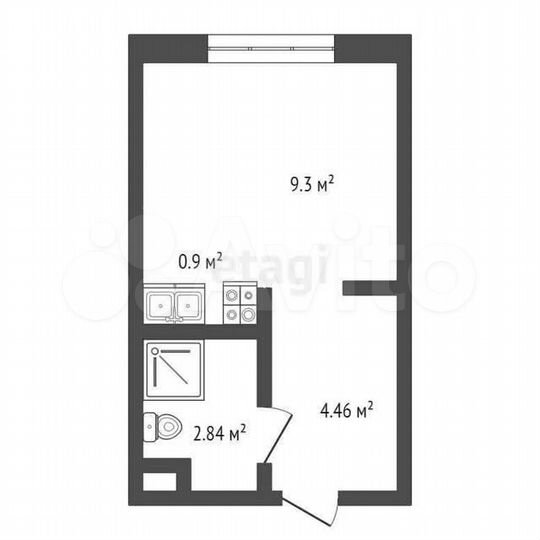 Апартаменты-студия, 17,3 м², 2/10 эт.