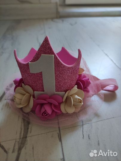 Повязка на голову для девочки на годик