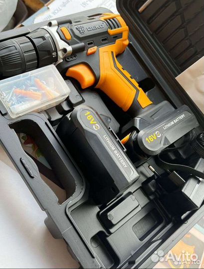 Аккумуляторная дрель шуруповерт deko 16v