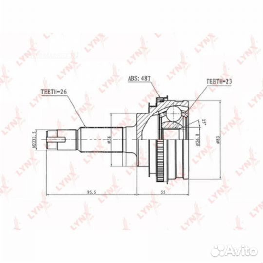 Lynxauto CO-7506A шрус наружный перед прав/лев
