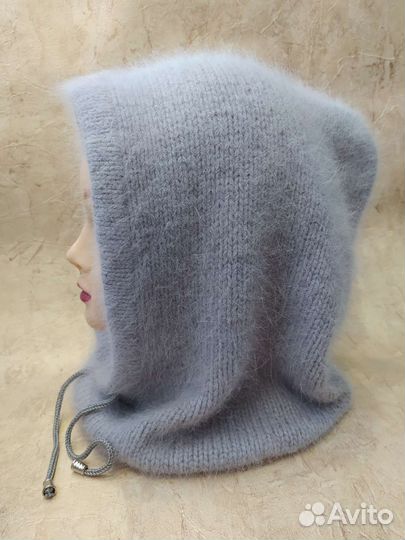 Капор из пуха норки, капор, вязаный капор