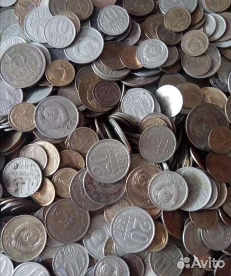 Монеты СССР, советские. На вес. Более 150 кг
