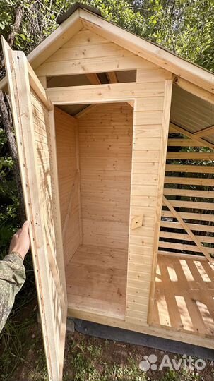Туалет с дровником двускатный доставка