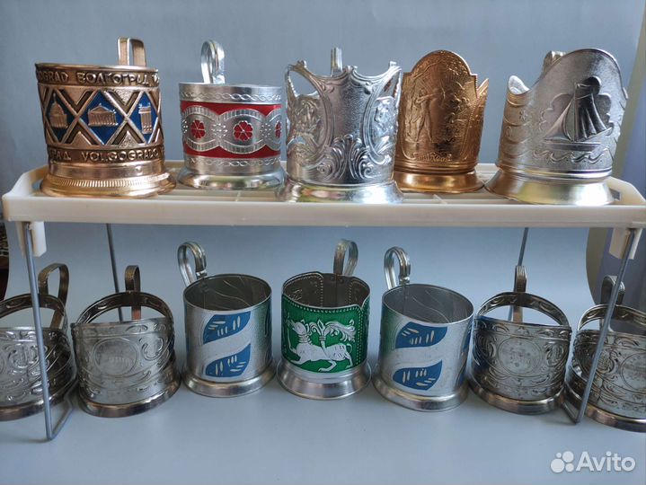 Подстаканники СССР, цветная роспись