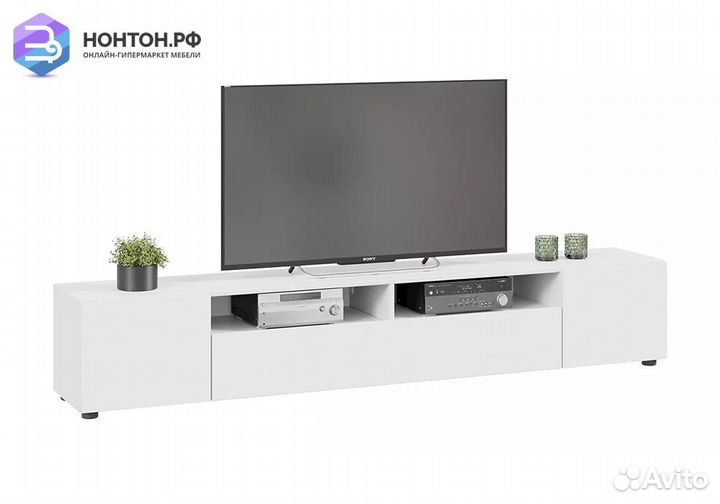 Тв-Тумба Денвер белый текстурный