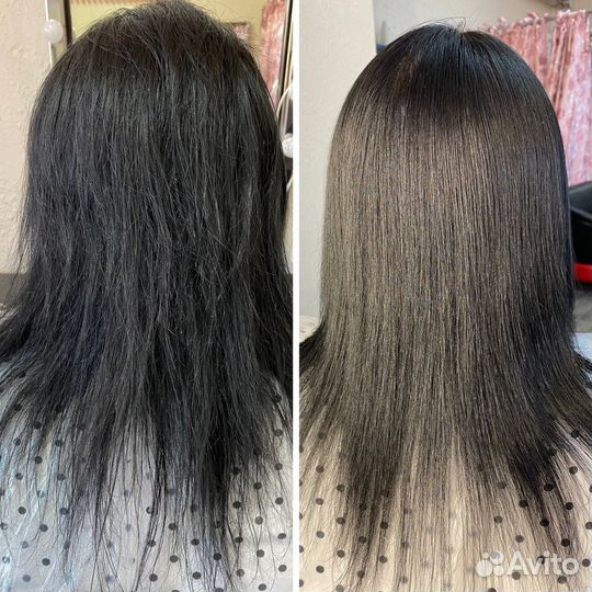 Кератиновое выпрямление волос