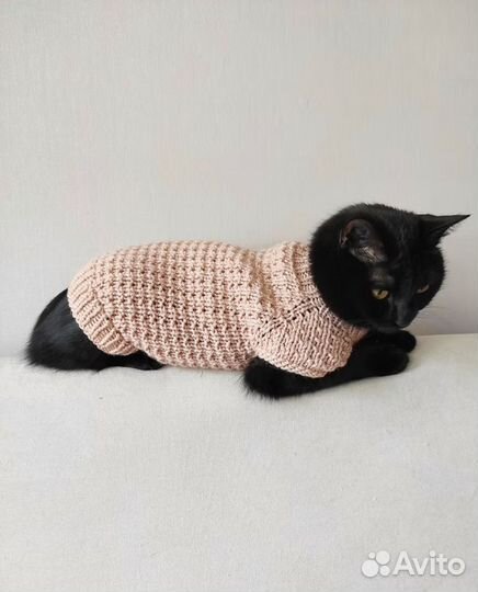 Вязаный свитер для кошки Одежда для животных