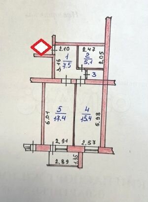 1-к. квартира, 47 м², 5/6 эт.