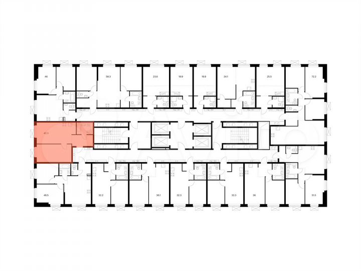 1-к. квартира, 42,3 м², 22/33 эт.