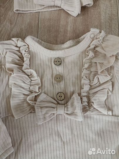 Слип комбинезон для малышей 68 бежевый