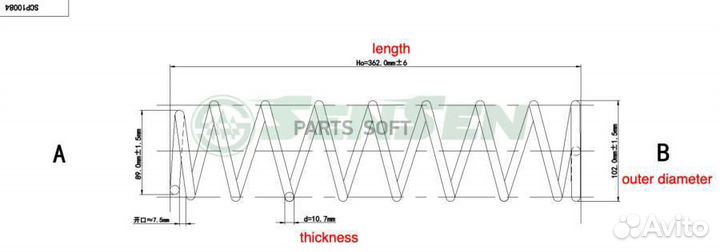 Sensen SCP10084 Пружинаподвескизадняяmitsubishilan