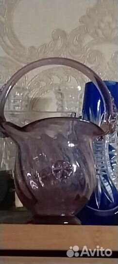 Посуда разная из цветного стекла СССР