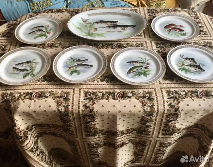 Столовый сервиз рыбака ГДР Kahla