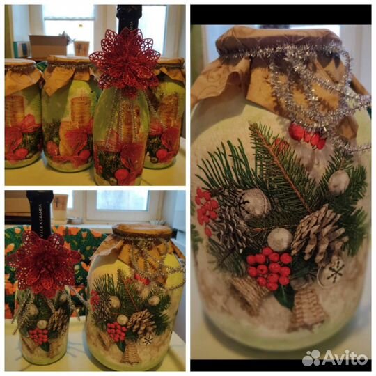 Декупаж, оформление новогодних подарков