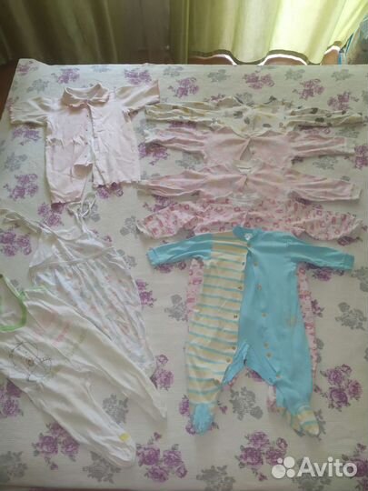 Детские вещи пакетом от 0 до года для девочки