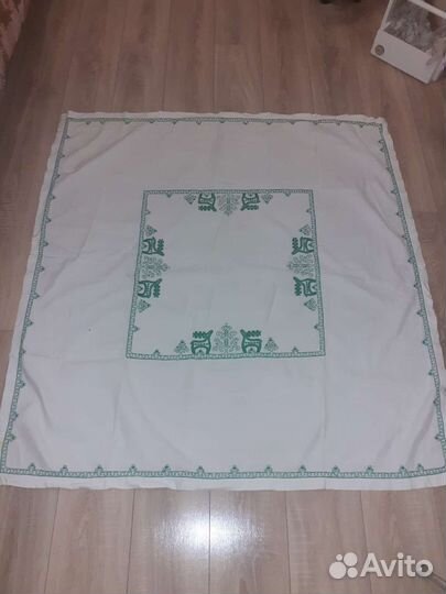 Скатерть льняная с вышивкой СССР