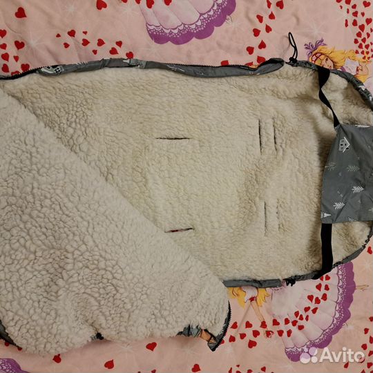 Зимний конверт в коляску на овчине до 3 лет