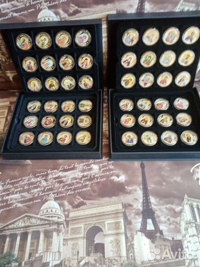 Продам коллекцию монет небесных покровителей