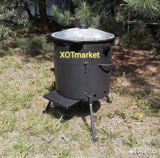 Казан чугунный с печью