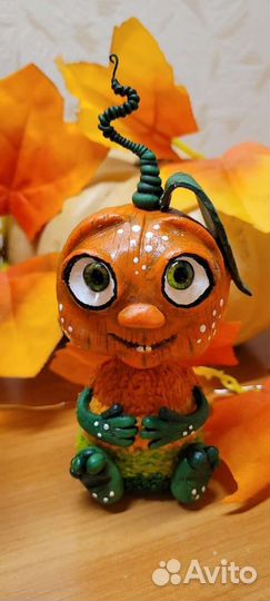 Статуэтка Тыква. Хэллоуин. Полимерная глина