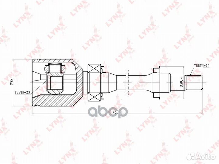 Шрус внутр. CI-7500 lynxauto