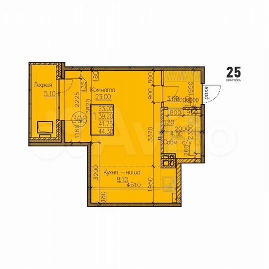 1-к. квартира, 41,8 м², 3/15 эт.