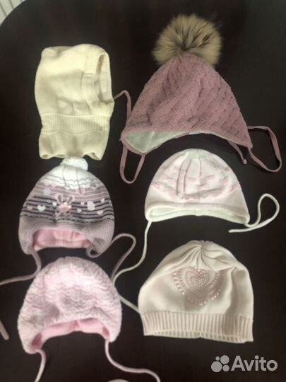 Шапочки для девочки (размеры в описании)