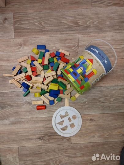 Деревянный конструктор домик город