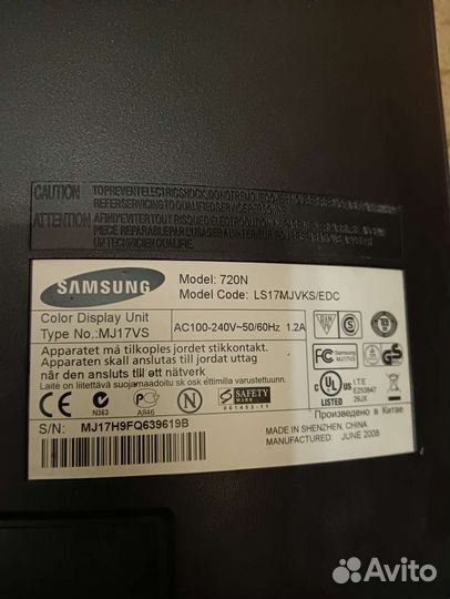 Монитор Samsung syncmaster 720n