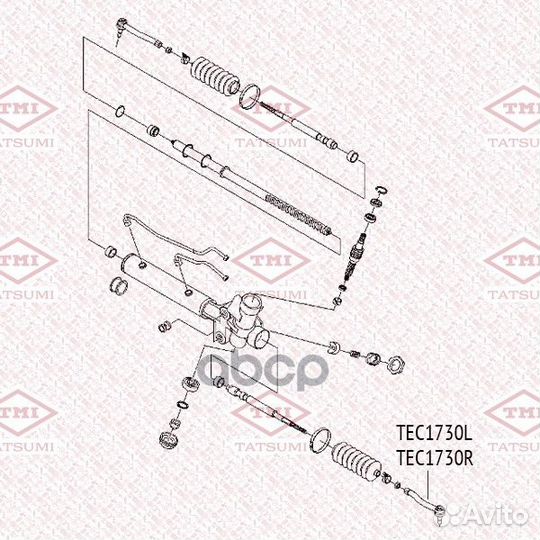 Наконечник рулевой тяги перед лев tatsumi TEC17