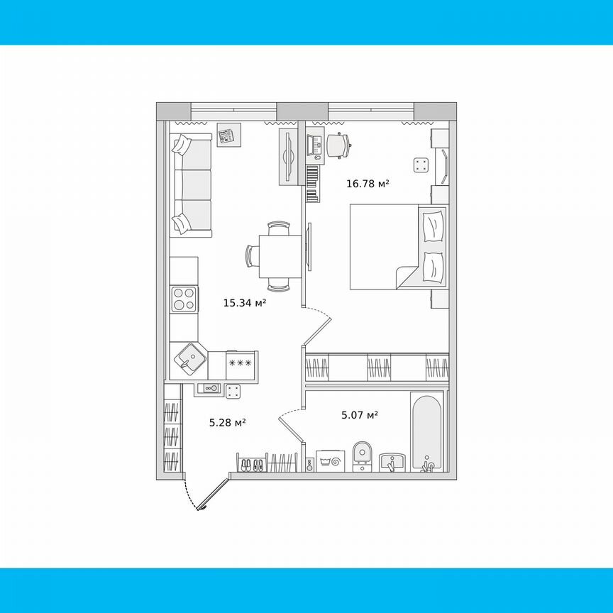 1-к. квартира, 42,4 м², 1/14 эт.