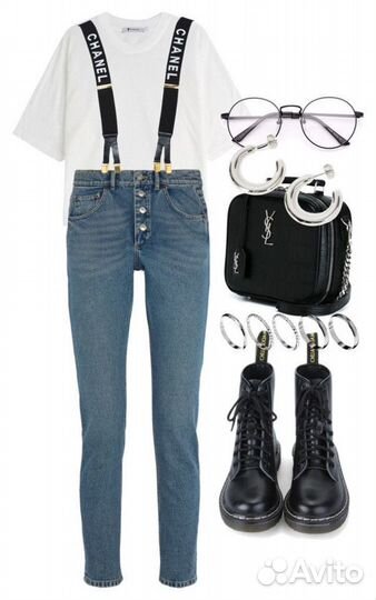 Подтяжки с принтом chanel