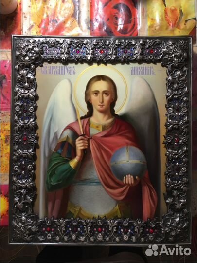 Икона Господь Вседержитель в окладе ручной работы