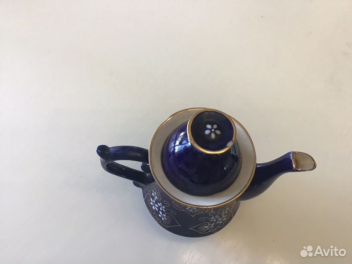 Кофейник синий кобальт
