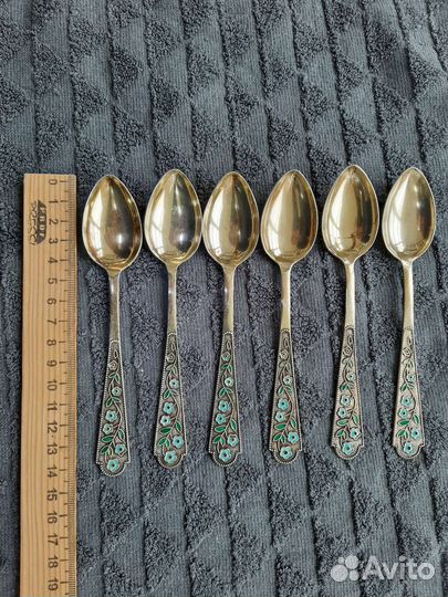 Ложки Серебро эмаль 875 проба