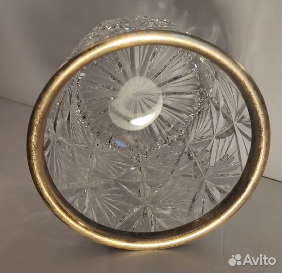 Хрустальная ваза конфетница салатница с ободком