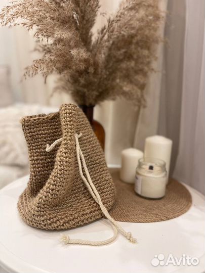 Корзина-сумка из джута
