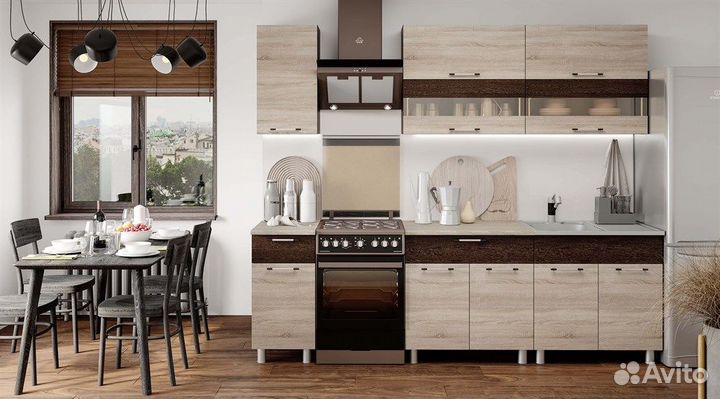 Кухня (2 м) сонома/венге (ст.26мм антарес) Монтана