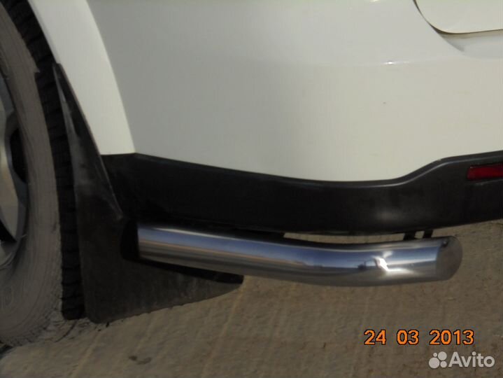 Защита заднего бампера Ssang Yong Kyron угловая