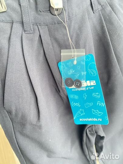 Брюки школьные синие для девочки 122 размер