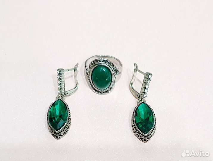 Комплект серьги и кольцо